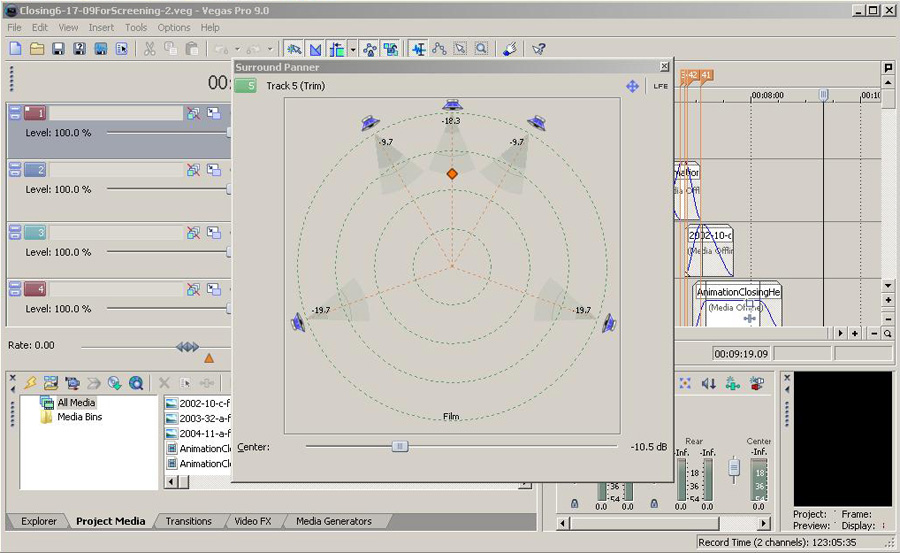 Vegas Pro 9 Surround Panner